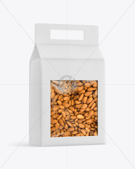 Kraft Box with Almond Nuts Mockup