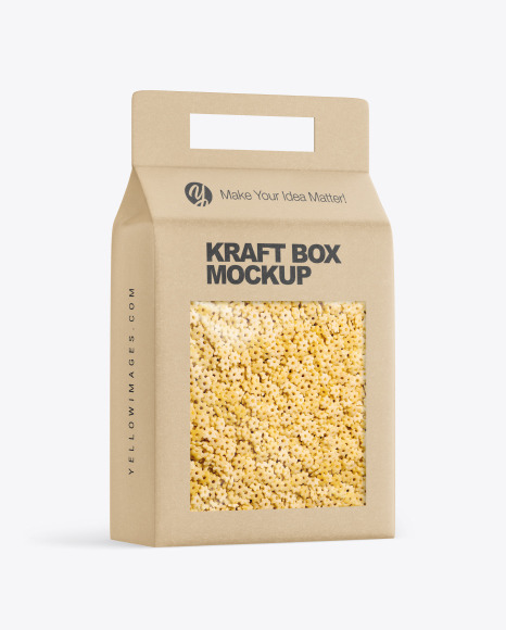 Kraft Box with Stelline Pasta Mockup