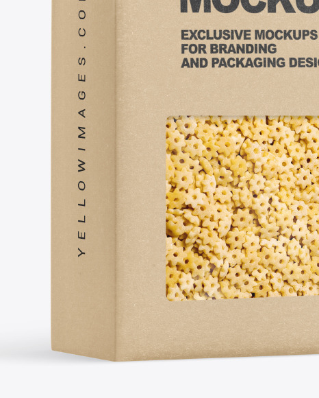 Kraft Box with Stelline Pasta Mockup