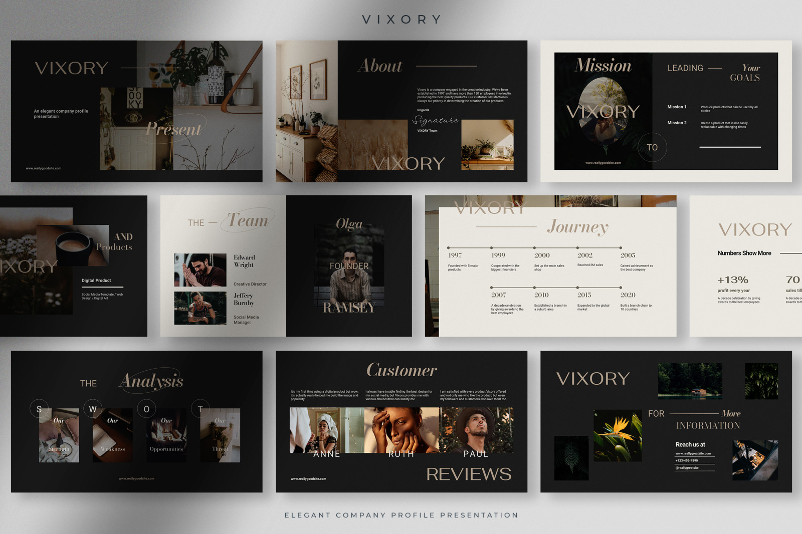 Vixory - Deep Dark Elegant Company Profile Presentation Vixory - Deep Dark Elegant Company Profile Presentation