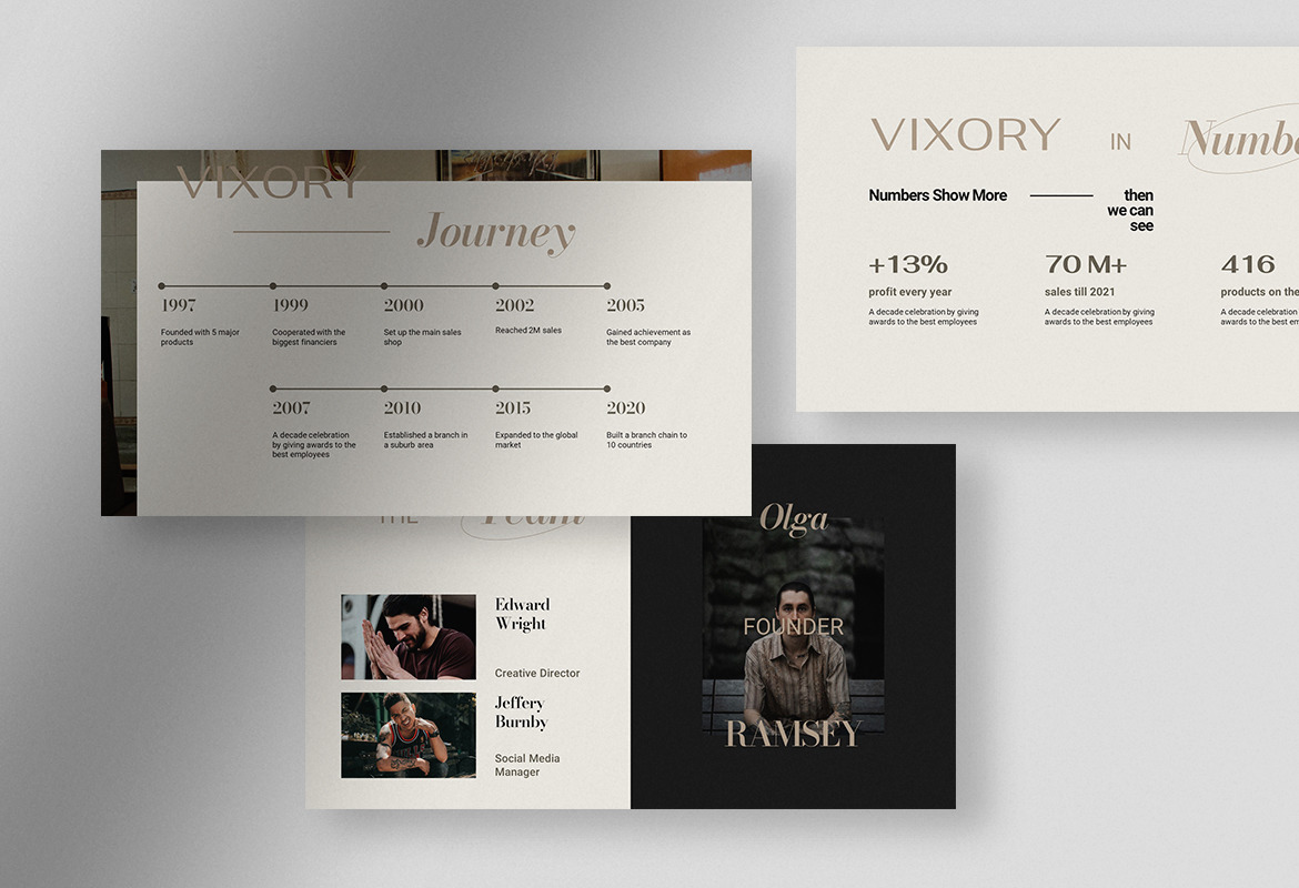 Vixory - Deep Dark Elegant Company Profile Presentation