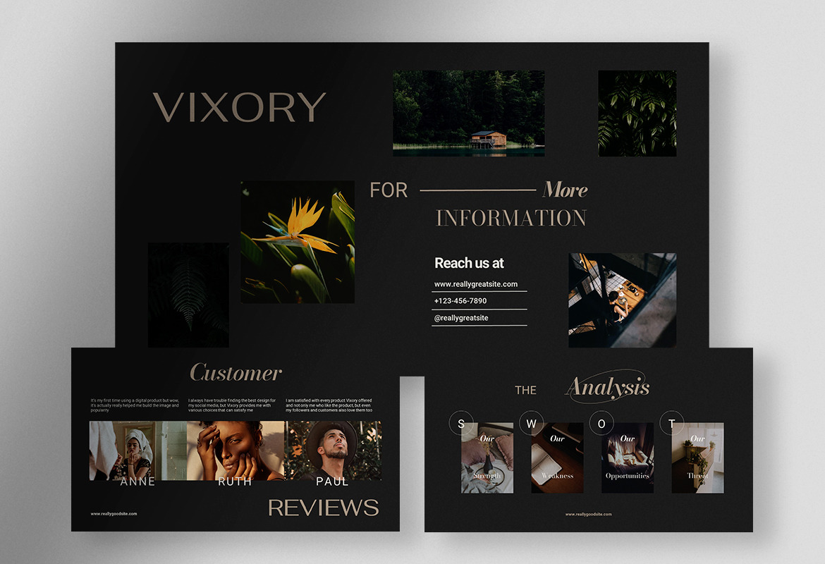 Vixory - Deep Dark Elegant Company Profile Presentation