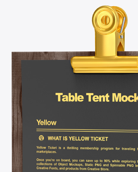 Plywood Table Tent w/Pin Mockup