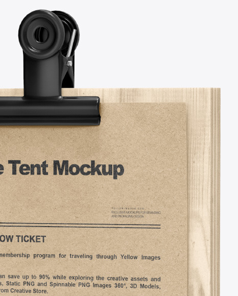 Plywood Table Tent w/Pin Mockup