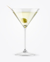 Martini Glass with Olive Mockup