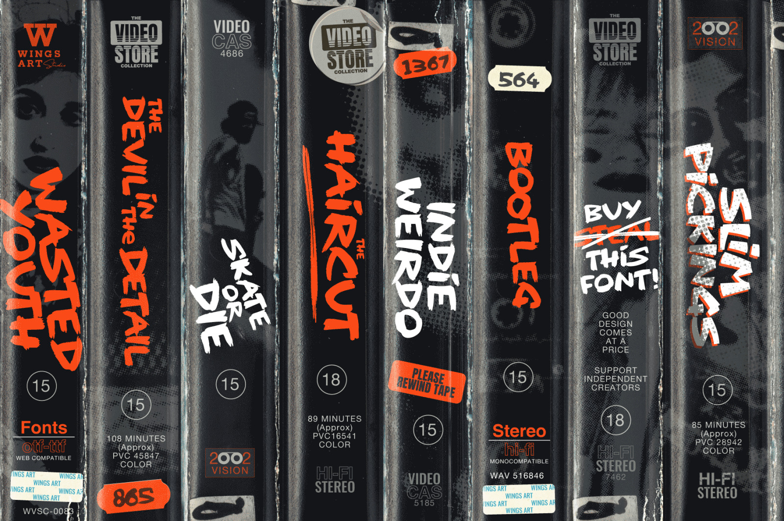 Wasted Youth: A 90s Grunge Inspired Brush Font Wasted Youth: A 90s Grunge Inspired Brush Font