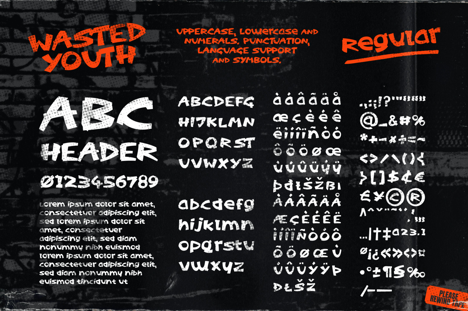 Wasted Youth: A 90s Grunge Inspired Brush Font