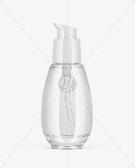 Clear Glass Cosmetic Bottle Mockup