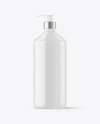 Glossy Cosmetic Bottle with Pump Mockup