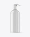 Glossy Plastic Bottle with Pump Mockup