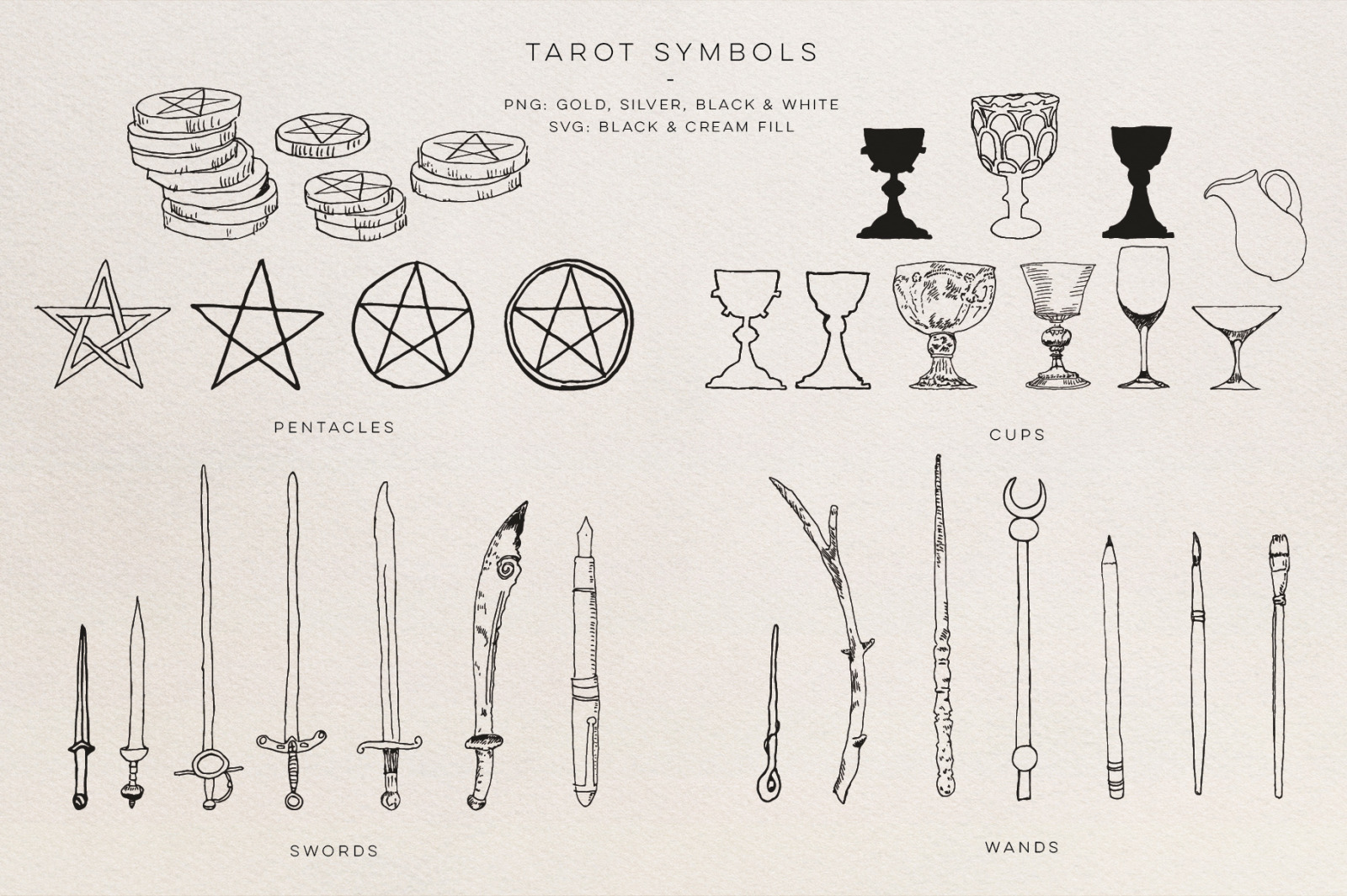 The Celestial Oracle Graphic Tarot Clipart Vector Kit The Celestial Oracle Graphic Tarot Clipart Vector Kit