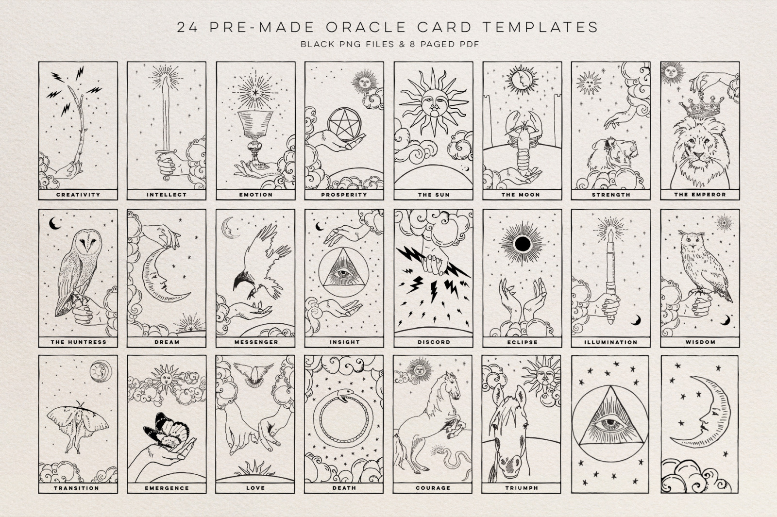 The Celestial Oracle Graphic Tarot Clipart Vector Kit The Celestial Oracle Graphic Tarot Clipart Vector Kit