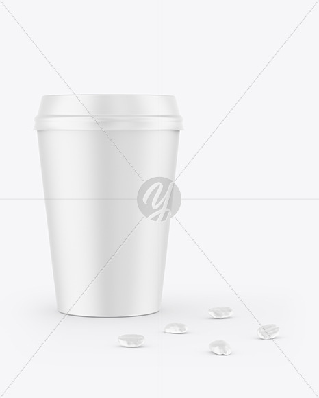 Cofee Cup With Beans Mockup