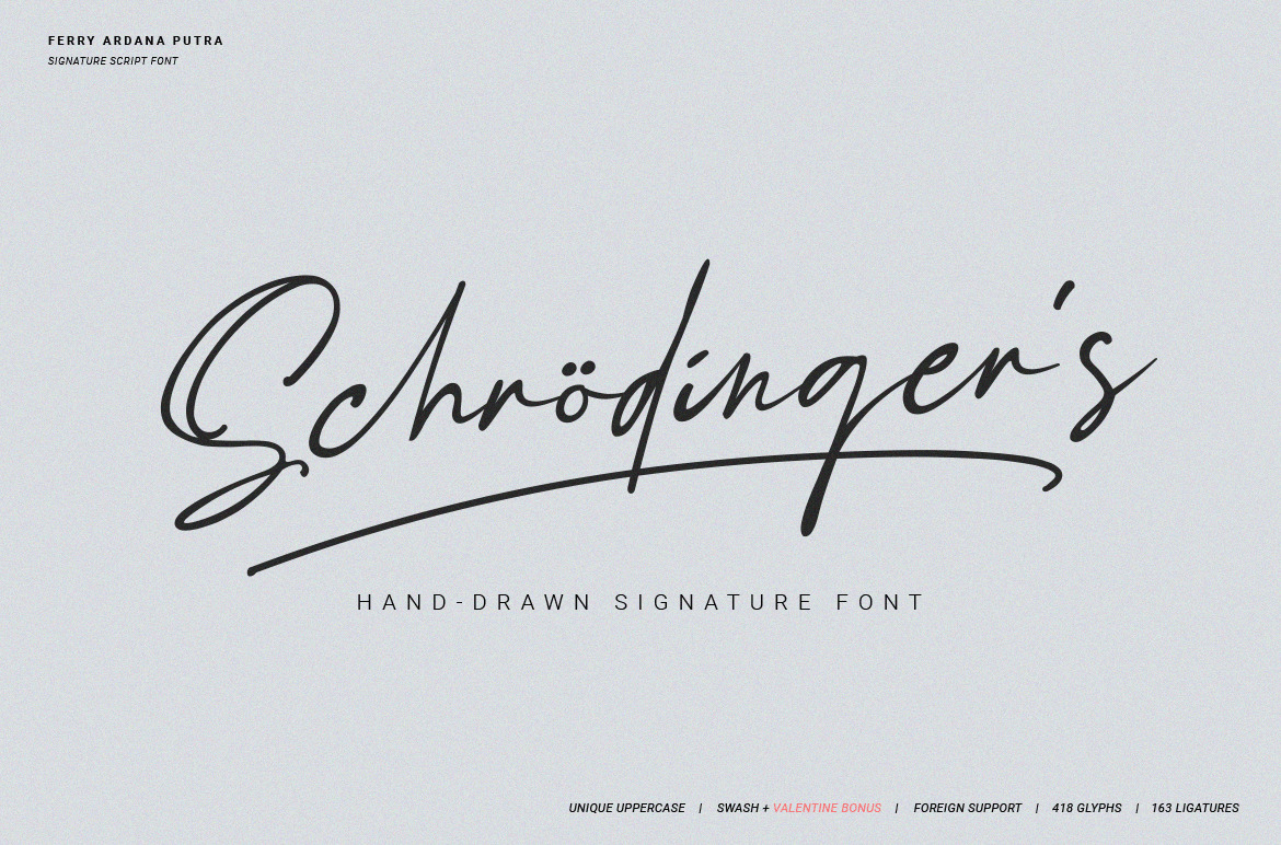 Schrödinger's | Signature Font Schrödinger's | Signature Font