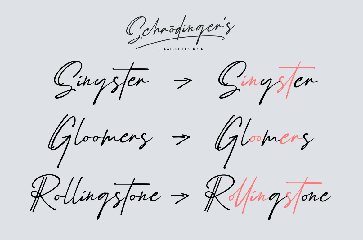 Schrödinger's | Signature Font Schrödinger's | Signature Font