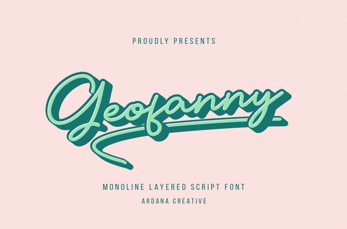 Geofanny | Monoline Layered Script Font