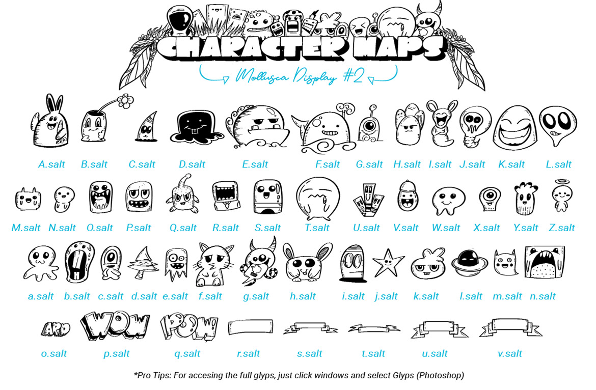 Mollusca Font Trio | Doodle Font Mollusca Font Trio | Doodle Font