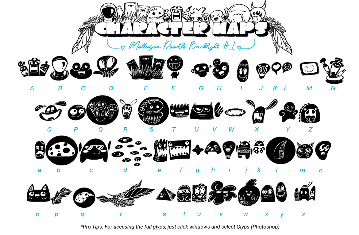 Mollusca Font Trio | Doodle Font Mollusca Font Trio | Doodle Font