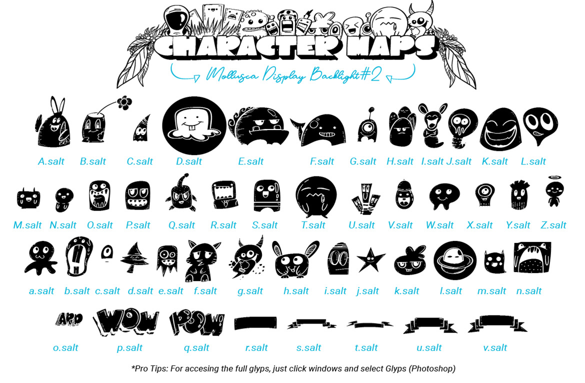 Mollusca Font Trio | Doodle Font Mollusca Font Trio | Doodle Font