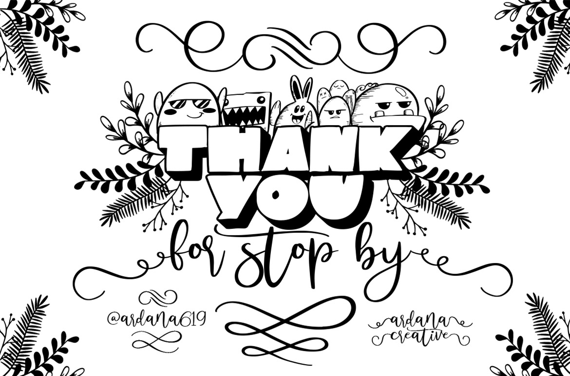 Mollusca Font Trio | Doodle Font Mollusca Font Trio | Doodle Font