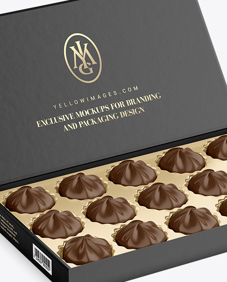 Box of Chocolate Sweets Mockup