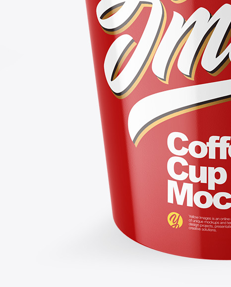 Glossy Paper Cup w/ Splash Mockup