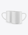 Two Matte Mugs Mockup