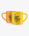 Two Matte Mugs Mockup