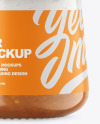 Clear Glass Jar with Yogurt and Apricot Jam Mockup Clear Glass Jar with Yogurt and Apricot Jam Mockup