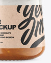 Clear Glass Jar with Yogurt and Apricot Jam Mockup Clear Glass Jar with Yogurt and Apricot Jam Mockup
