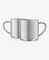 Two Metallic Mugs Mockup