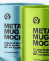 Two Metallic Mugs Mockup