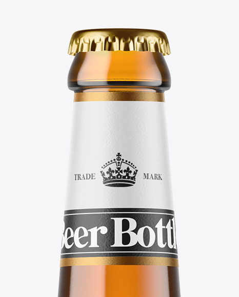 Amber Glass Beer Bottle Mockup