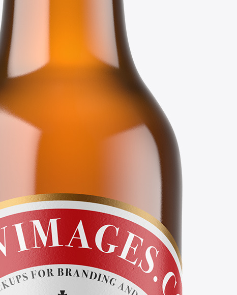 Amber Glass Beer Bottle Mockup