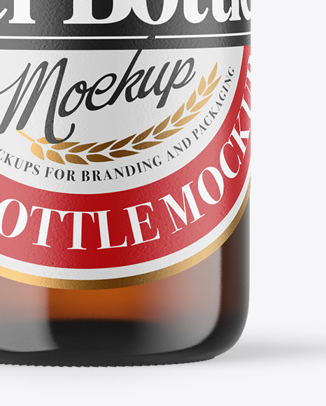 Amber Glass Beer Bottle Mockup