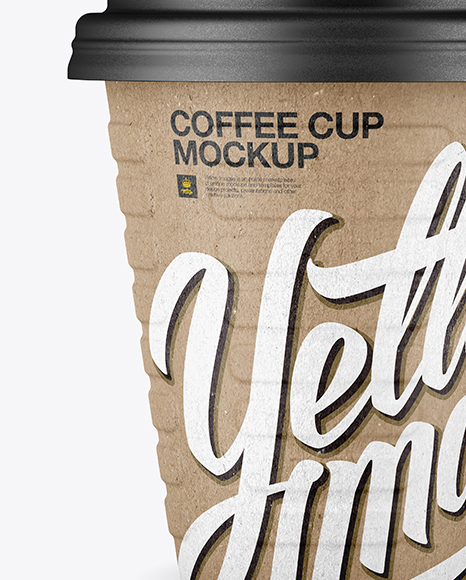 Kraft Coffee Cup Mockup - Front View