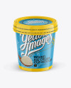 Glossy Ice Cream Cup Mockup (High-Angle Shot)