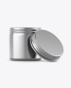 50ml Open Metallic Round Tin Box Mockup - Front View