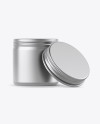 50ml Open Matte Metal Round Tin Box Mockup - Front View