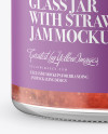 Glass Jar with Strawberry Jam Mockup - Front View