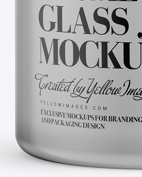 Frosted Glass Cosmetic Jar Mockup - Front View