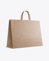 Kraft Paper Shopping Bag Mockup - Halfside View (Eye-Level Shot)