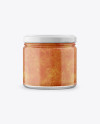 Glass Jar with Apple Jam Mockup - Front View