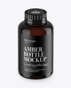 Amber Plastic Bottle Mockup (High-Angle Shot)