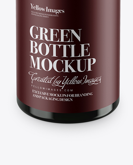 Green Plastic Bottle Mockup (High-Angle Shot)