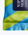 Metallic Wet Wipes Pack Mockup - Front View