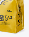 Glossy Paper Snack Bag Mockup - Half Side View