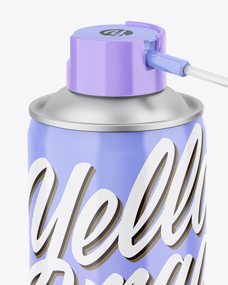 Glossy Spray Can Mockup