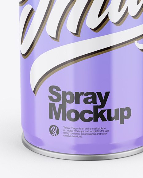 Glossy Spray Can Mockup