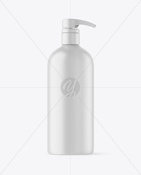 Matte Plastic Bottle with Pump Mockup